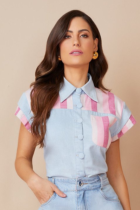 camisa jeans listrada 3