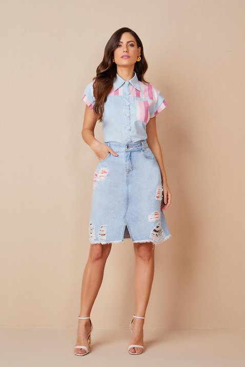 camisa jeans listrada 2