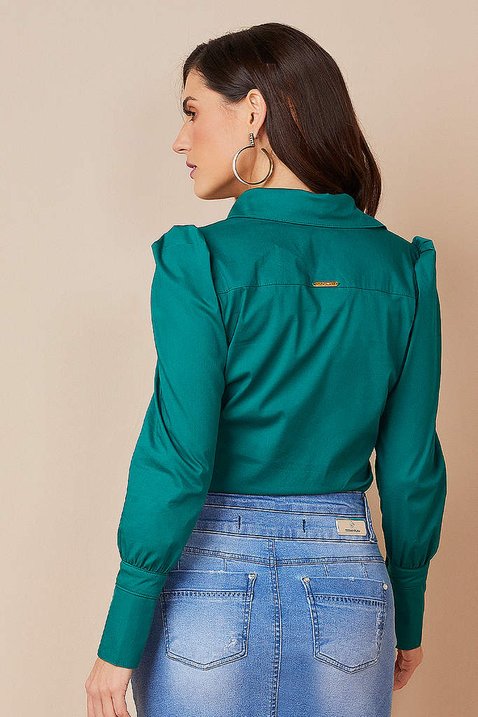 camisa verde manga longa 8