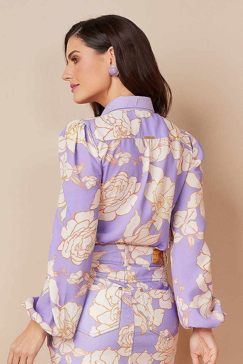 camisa manga longa estampada lilas 8