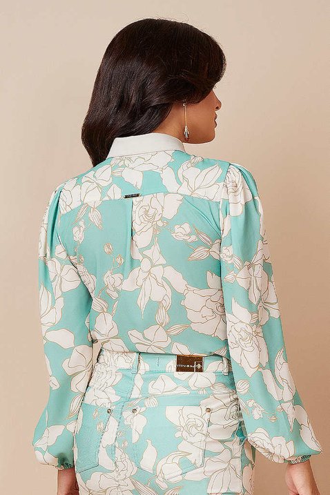 camisa estampada verde manga longa 8