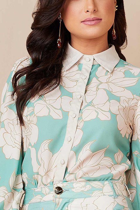 camisa estampada verde manga longa 4