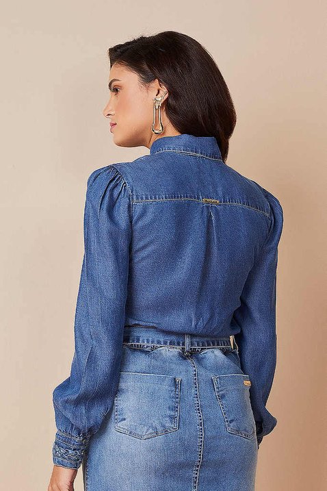 camisa jeans manga longa 8