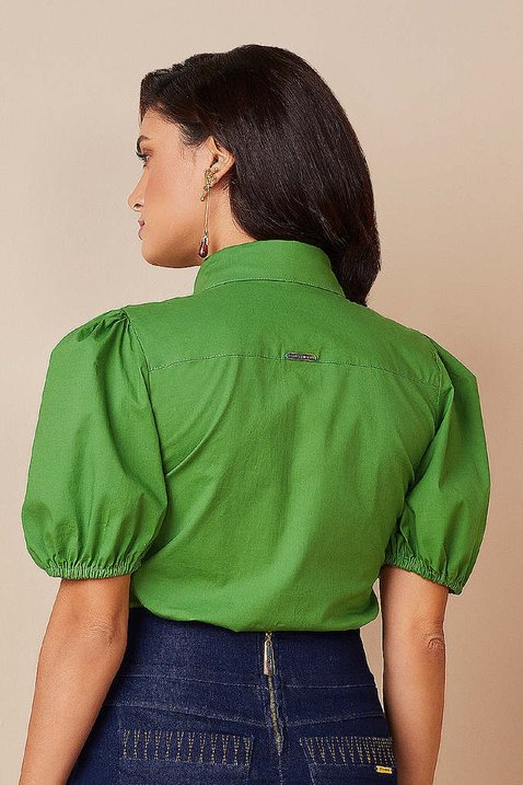 camisa verde mangas bufantes 5