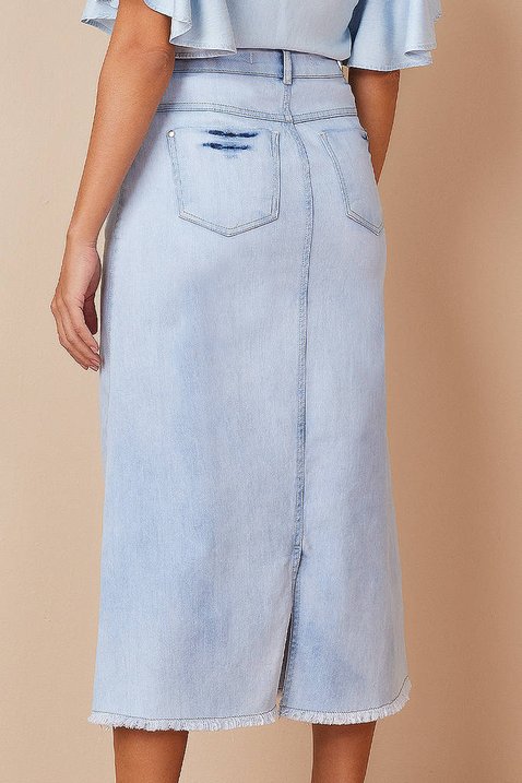 saia jeans evase midi 8