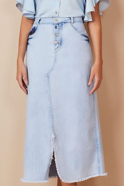 saia jeans evase midi 3