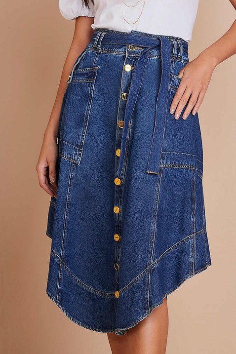 saia jeans assimetrica 3
