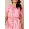 vestido evase rosa com bolsos frontais 3
