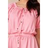 vestido evase rosa com bolsos frontais 4