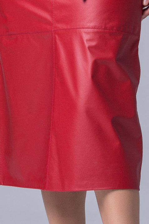 saia vermelha couro midi 6
