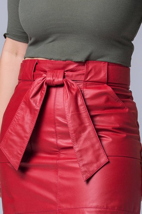 saia vermelha couro midi 4