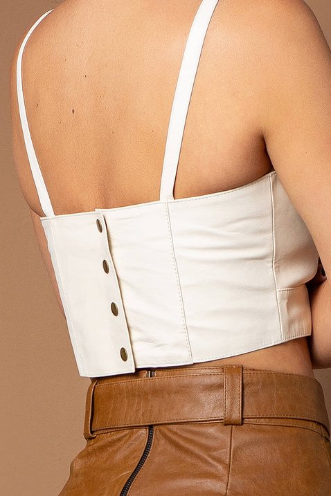 top off white de couro com alcas 8
