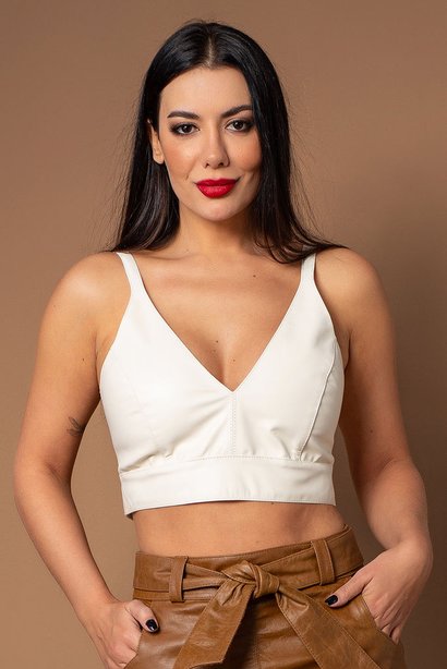 top off white de couro com alcas 3