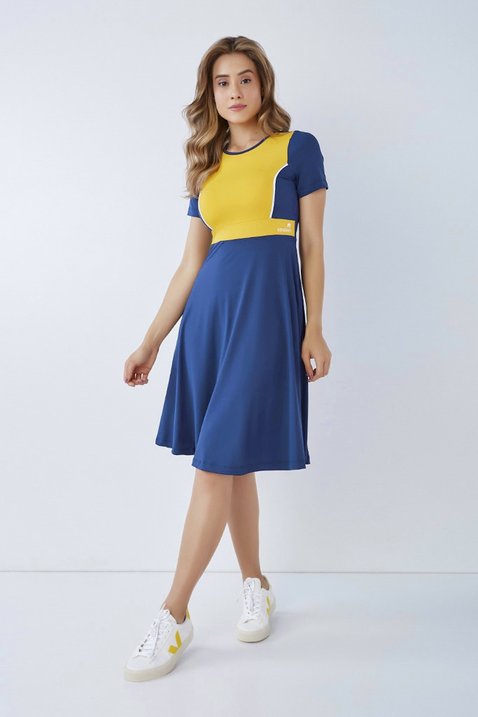 vestido azul moda fitness modesta em poliamida com protecao uv50 epulari 2