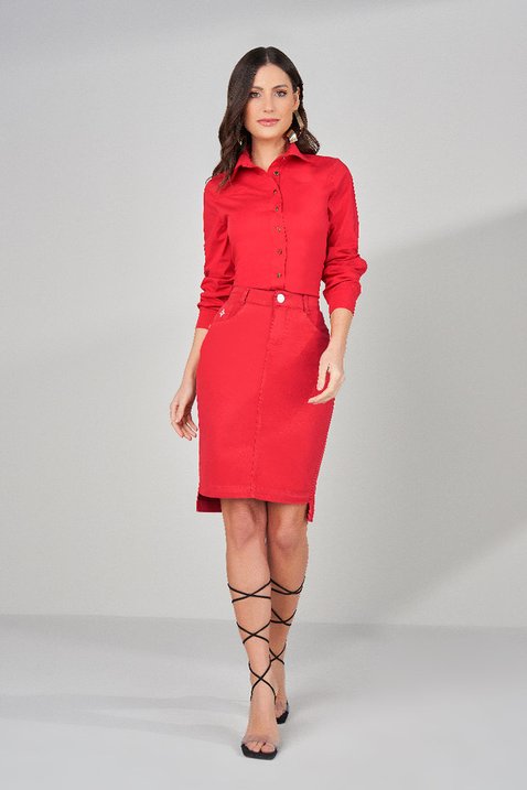 camisa vermelha manga longa