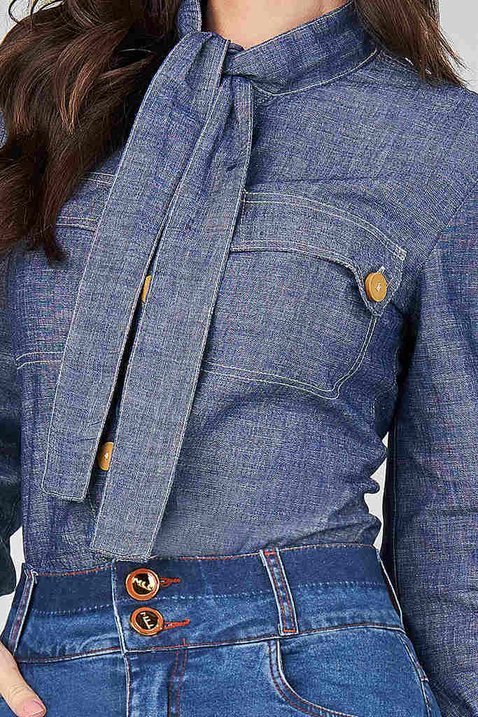 camisa jeans com bolsos 7