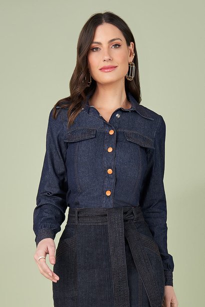 camisa jeans com lapelas 3