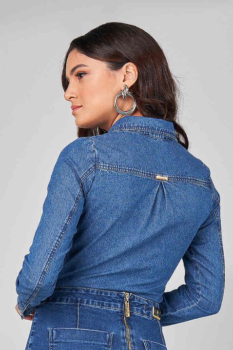 camisa jeans com nervuras 7