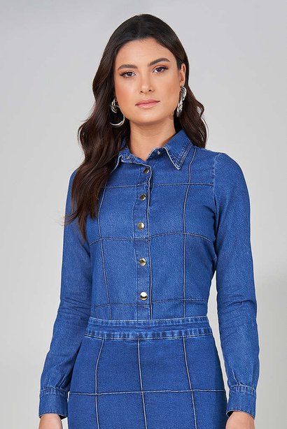 camisa jeans com nervuras 5
