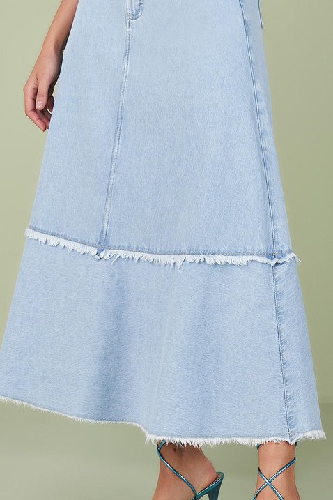 Longa Evase Saia De Jeans Longa Saia Jeans Longa Recortes