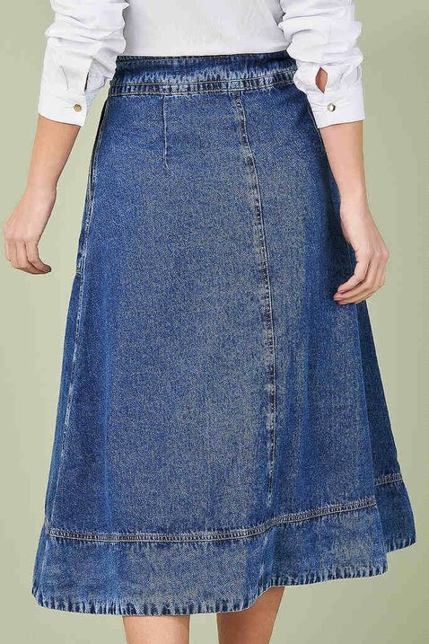 saia jeans evase midi 4