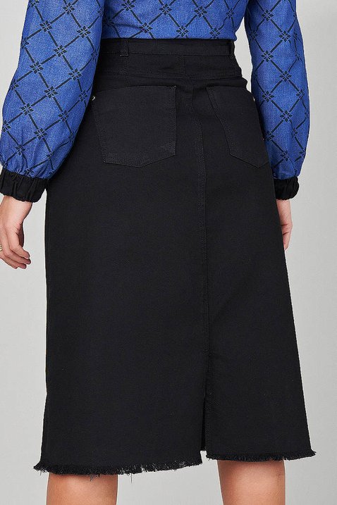 saia jeans preta midi 8
