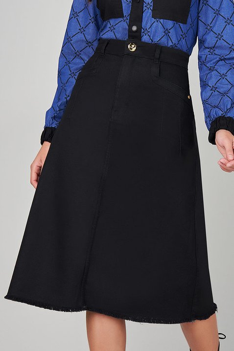 saia jeans preta midi 3