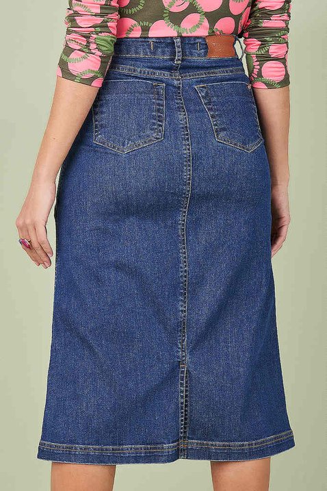 saia jeans evase midi 8