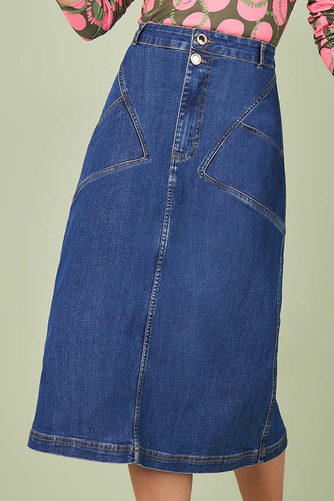 saia jeans evase midi 3