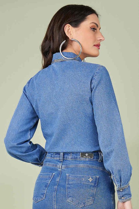 camisa jeans manga longa 2