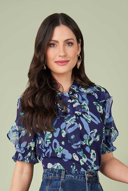 blusa estampada com babados 2