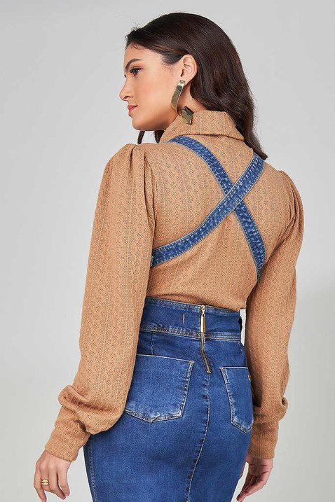 blusa marrom manga longa bufante 7