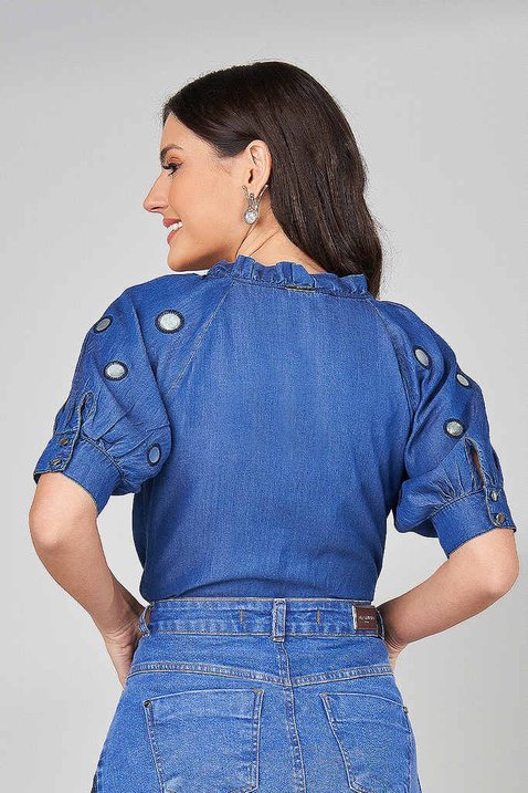 blusa jeans com amarracao 7