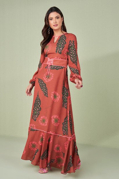 vestido crepe longo estampa exclusiva titanium jeans 5