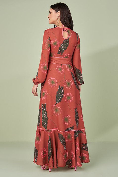 vestido crepe longo estampa exclusiva titanium jeans 1