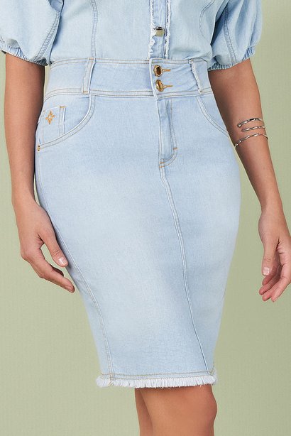 saia tradicional jeans barra desfiada titanium 6