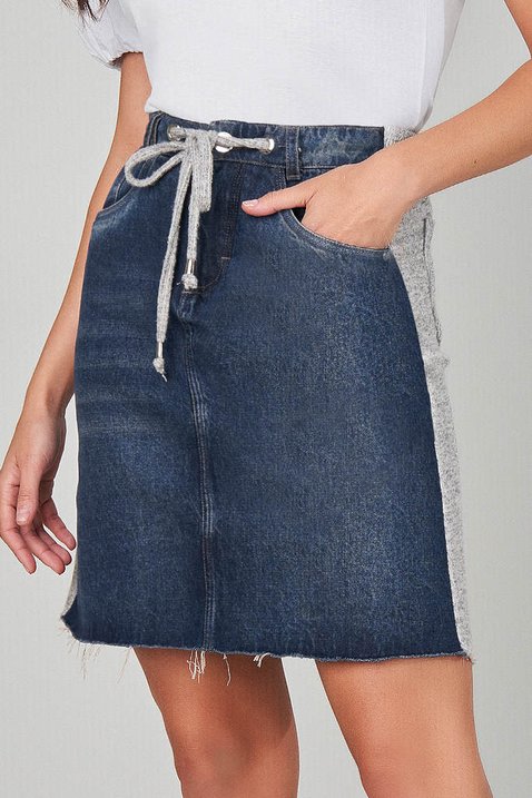 saia jeans evase com moletom barra desfeita titanium jeans 7