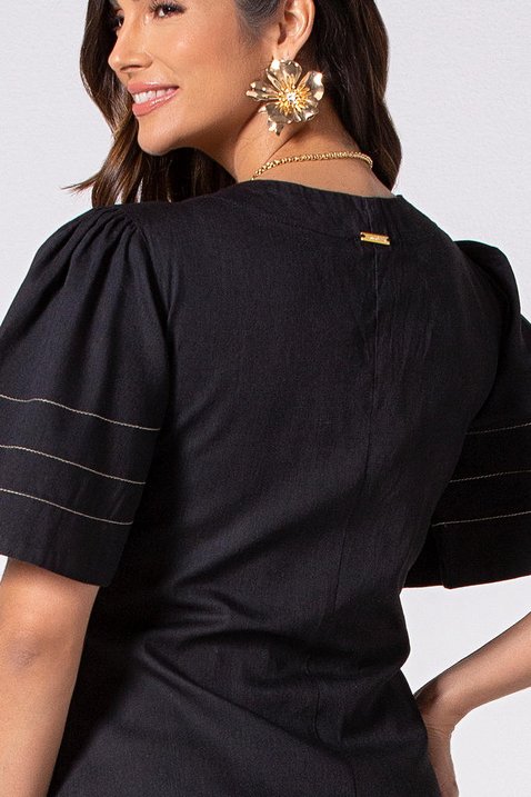 vestido jeans preto midi 4