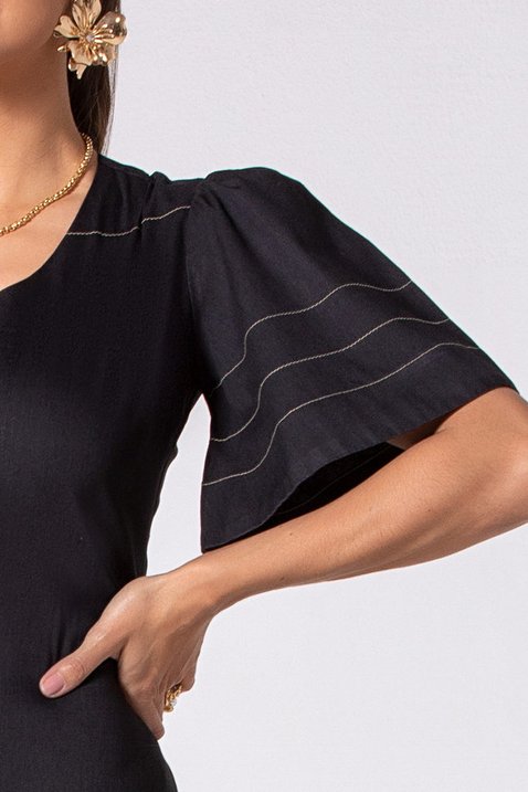 vestido jeans preto midi 7