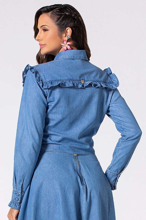 camisa jeans com babados 5