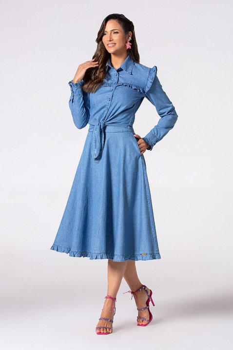 camisa jeans com babados 1