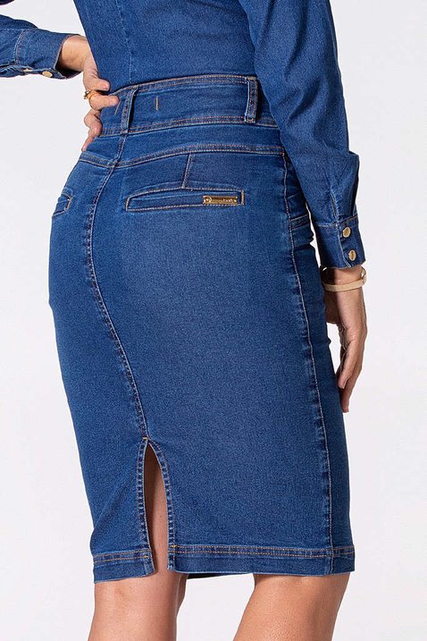 saia jeans com recortes 4