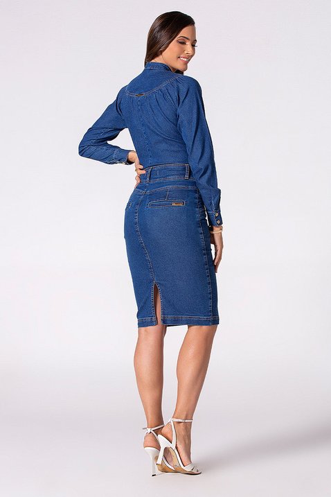 saia jeans com recortes 5