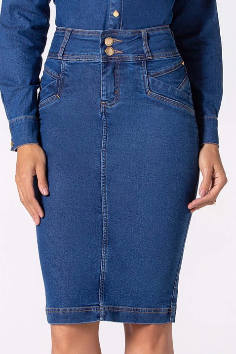 saia jeans com recortes 9