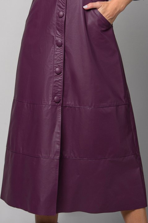 vestido uva manga longa couro 6