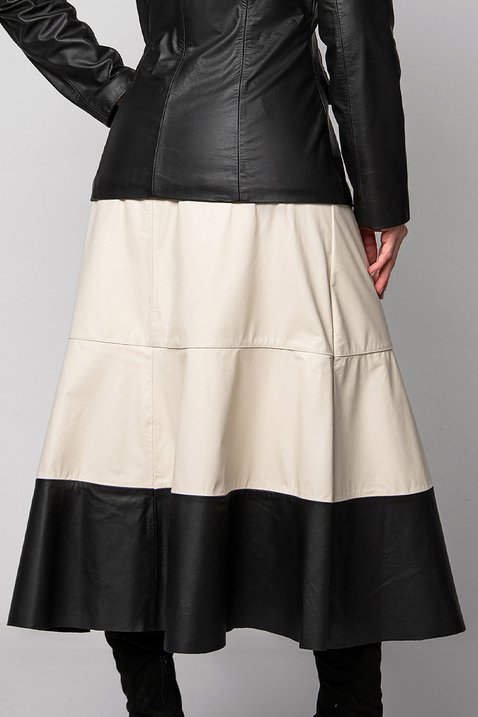 saia midi bicolor couro 5