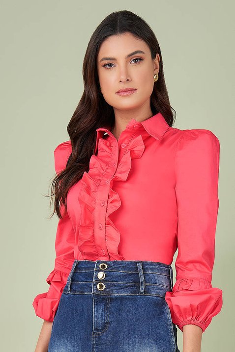 camisa rosa manga longa 8