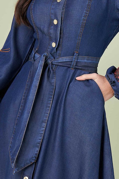 vestido jeans longo bordado 8