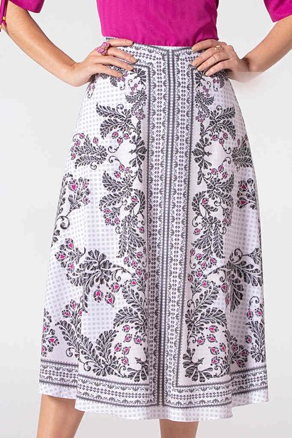 saia estampada evase 9