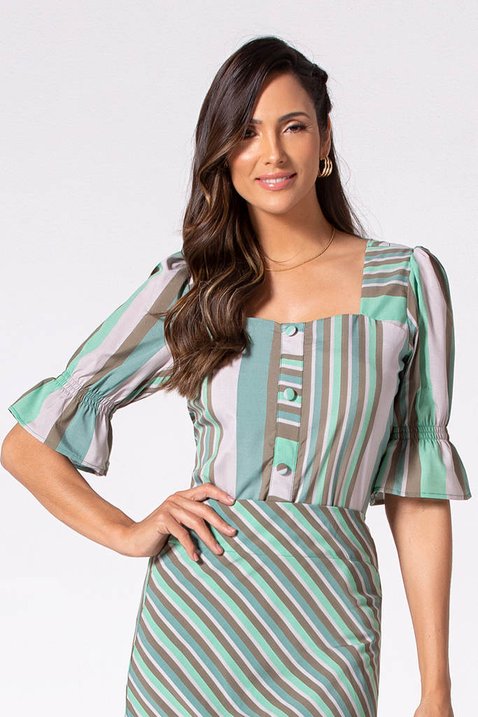 blusa verde estampada 1